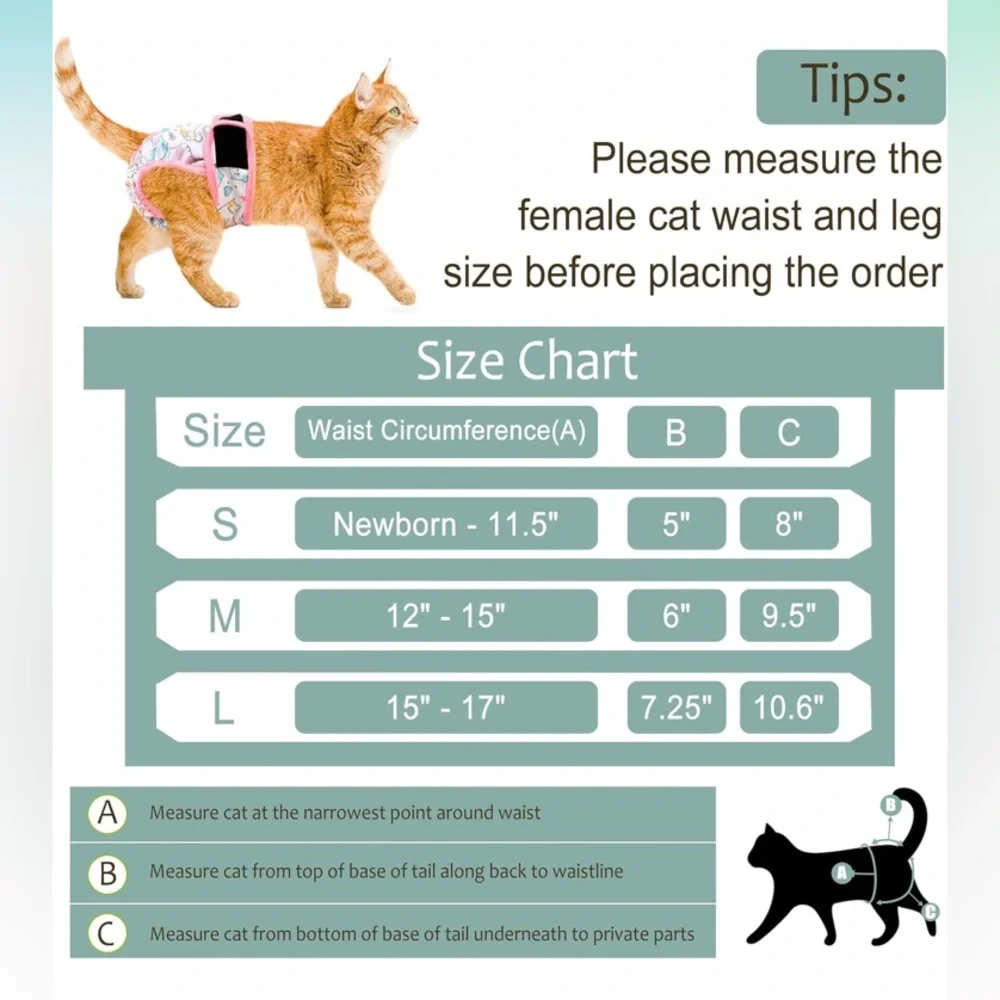 NEW Set Of 3 Reusable Cat Diapers
